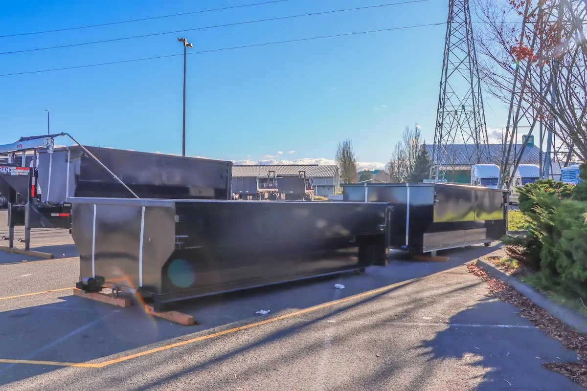 Roll-off dumpster ready for waste disposal at job site for Construction Dumpster Rental in New Sewickley